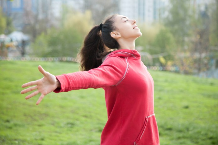 Beautiful woman enjoying fresh air